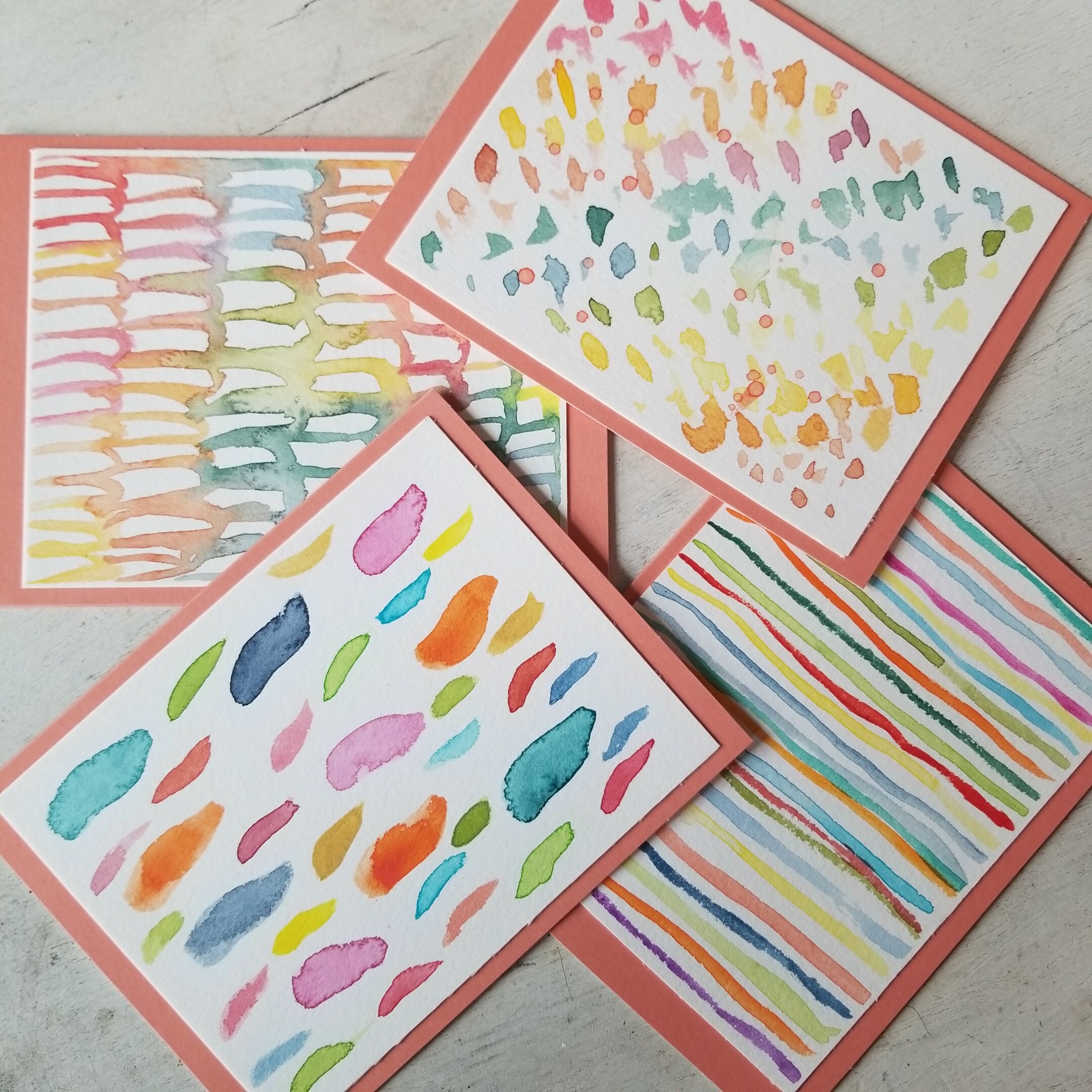 Rainbow Watercolor Notecards - Etsy
