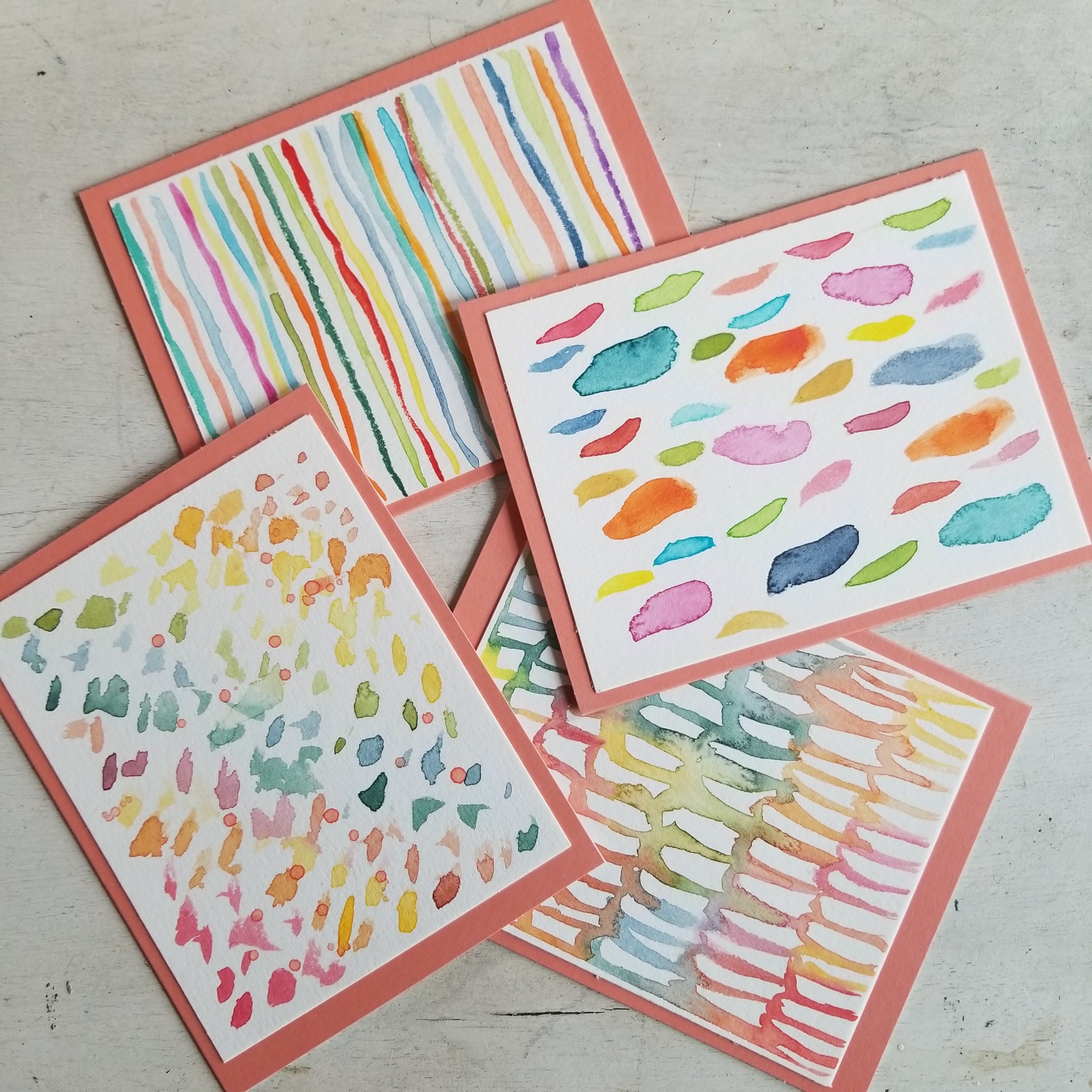 Rainbow Watercolor Notecards - Etsy