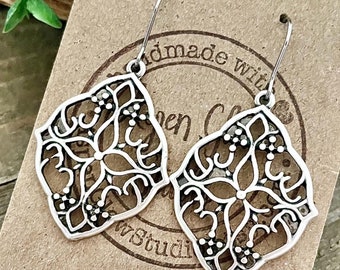 Boho Silver Plated Dangle Earrings: Bohemian Chandelier Style