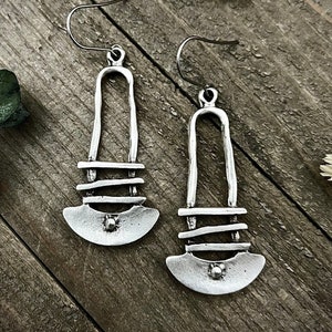 Rustic Silver Dangle Earrings