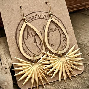 Gold Brass Teardrop Earrings
