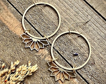 Gold Brass Hoop Earrings