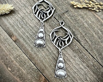 Silver Boho Dangle Earrings