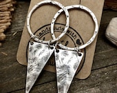 Boho Silver Dangle Earrings Bohemian Statement Earrings Silver Triangle Earrings Silver Statement Earrings Ring Circle Earrings