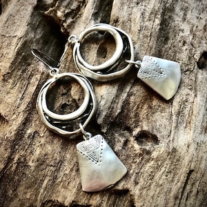 Boho Silver Dangle Earrings • Bohemian Statement Earrings