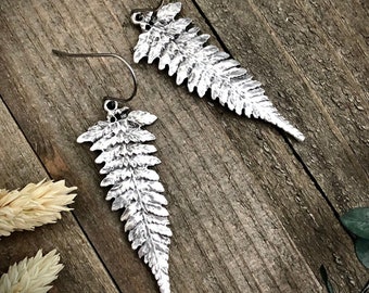 Silver Fern Dangle Earrings