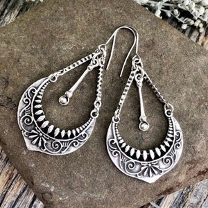Silver Earrings • Boho Chandelier Earrings • Silver Statement Earrings • Silver Chandelier Earrings