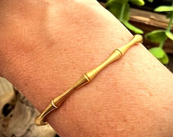 Simple Raw Brass Stacking Bracelet: Gold Minimalist Bangle