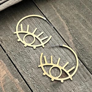 Wide Eye Hoop Earrings