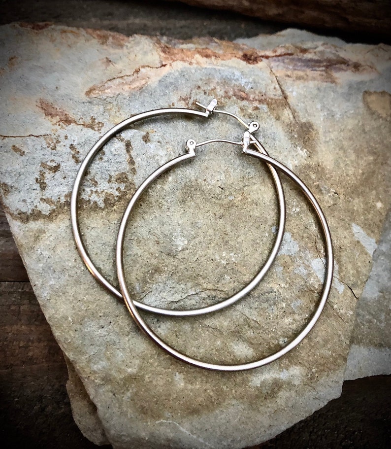 Sterling Silver Hoop Earrings Sterling Silver Earrings Hoops Silver Hoops Big Hoops Aspen Glow Studio