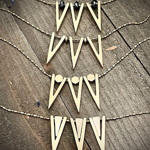 Triple Chevron Necklace • Gold Brass Layering Necklace