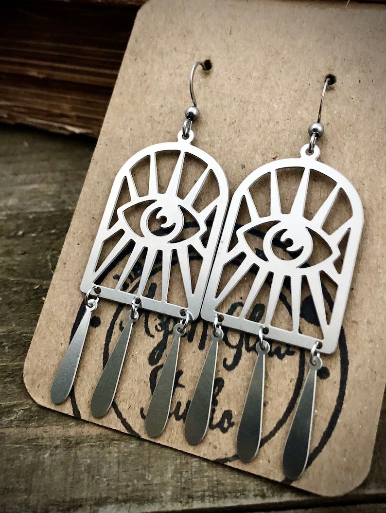 Seeing Eye Earrings Eye Earrings Silver Statement Earrings Seeing Eye Earrings Aspen Glow Studio