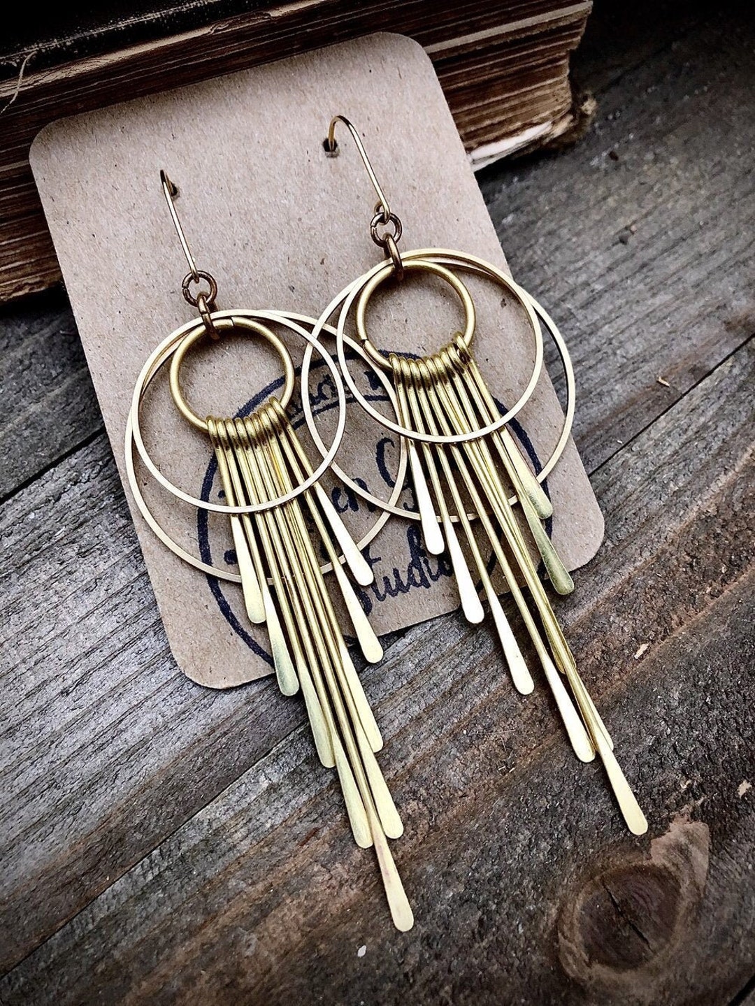 Elevated Brass Fringe Earrings - Free Range & Feral main image 0
