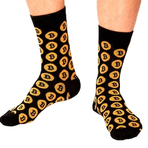 Bitcoin Krypto-Socken - Krypto-Währung Neuheit Unisex Crew Fit Dress Sock - Tolles Geschenk!