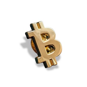 ビットコイン ピン クリプト (ゴールド) 暗号通貨 新郎ピンバッジ - 新郎の付添人への結婚祝い - スーツ B ピン - 父の日ギフト