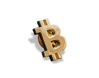 Bitcoin Pin Crypto (Gold) Cryptocurrency Groom Pin Badge - Groomsmen Wedding Gift - Suit B Pin - Regalo per la festa del papà