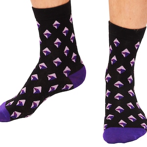 Ethereum Cryptocurrency Socks - Crypto Currency Novelty Unisex Crew Fit Dress Sock Kryptoez - Great Gift!