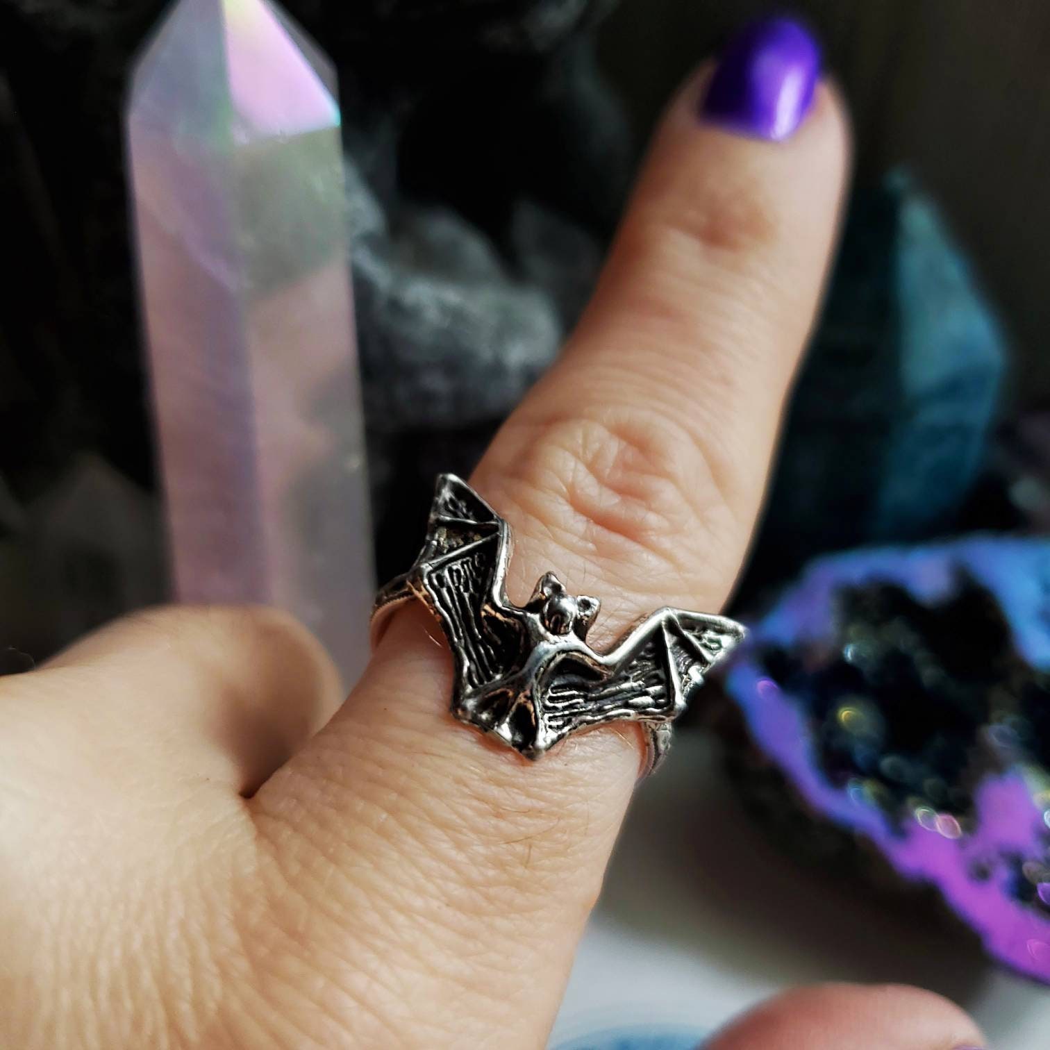 Bat Ring Sterling Silver Handmade to Order Etsy