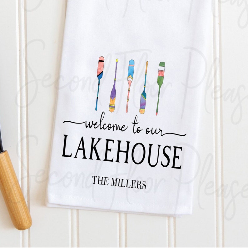 Personalized Lake House Gift Personalized Family Tea Towel Etsy