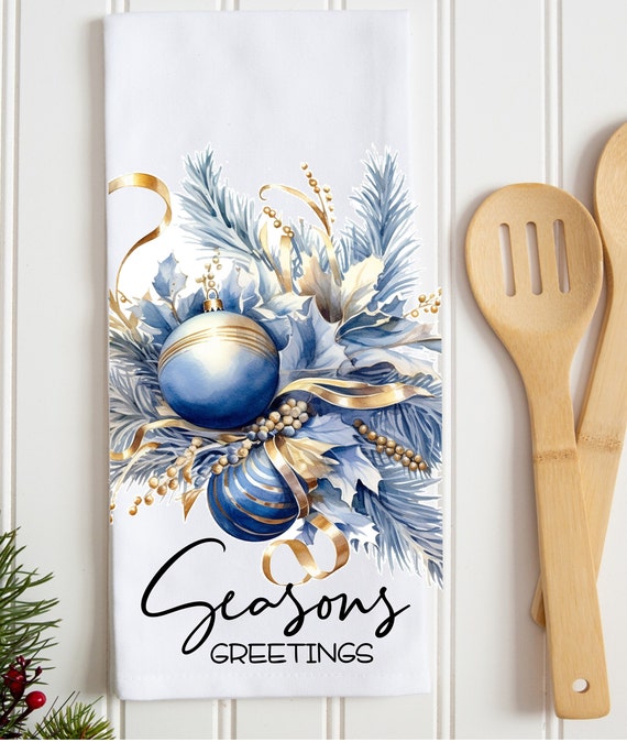 CHRISTMAS KITCHEN DECOR IN BLUE AND GOLD  Christmas kitchen, Christmas kitchen  decor, Blue kitchen decor