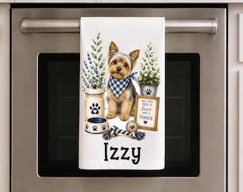 Personalized Pet Kitchen Towel, Variety of Breeds, Dogs, Cats, Gotcha