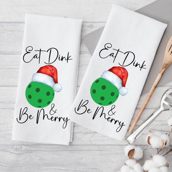 Christmas Pickleball Kitchen Towel, Pickleball Tea Towel, Pickleball Holiday Decor, Ladies Pickleball Group, Pickleball Group Gift, Dish