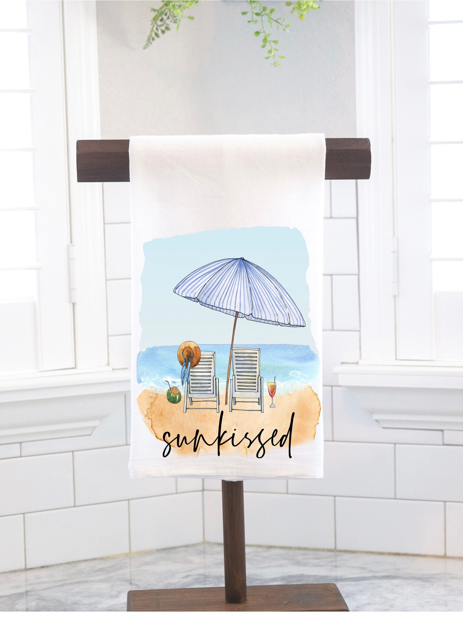 Kitchen Tea Towel Beach Theme Kitchen Towels Beach Life Etsy