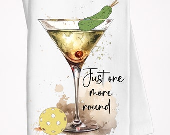 Funny Pickleball Martini Kitchen Towel, Pickleball Tea Towel, Pickleball Decor, Ladies Pickleball Group, Pickleball Group Gift, Dish Towel