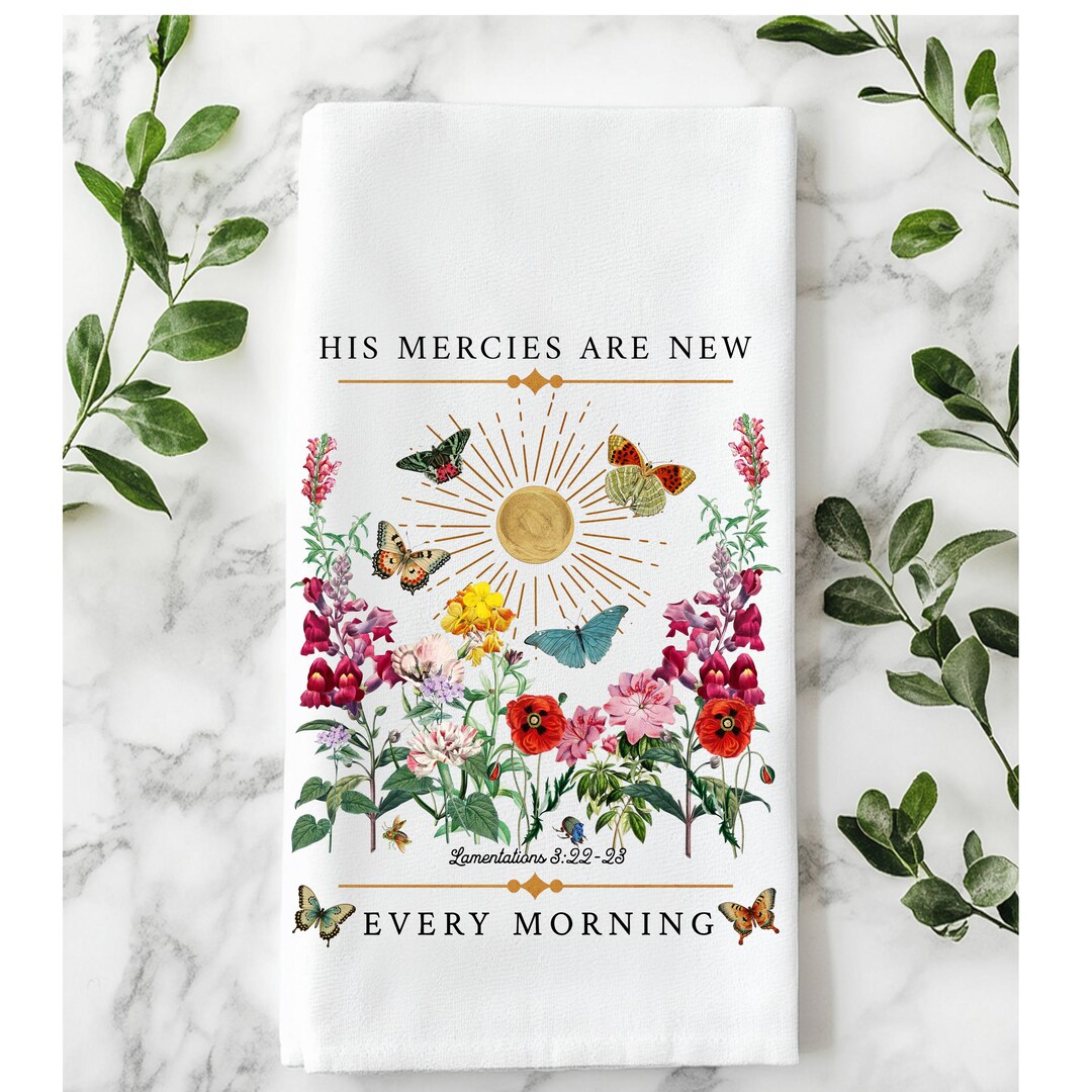 Inspirational Floral Tea Towel, Kitchen Gift, Housewares - Etsy