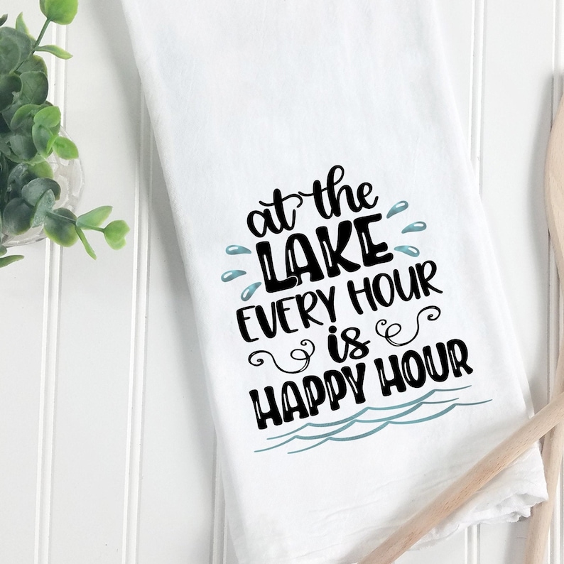 Lake House Gift Personalized Cabin Tea Towel Cabin Kitchen Etsy