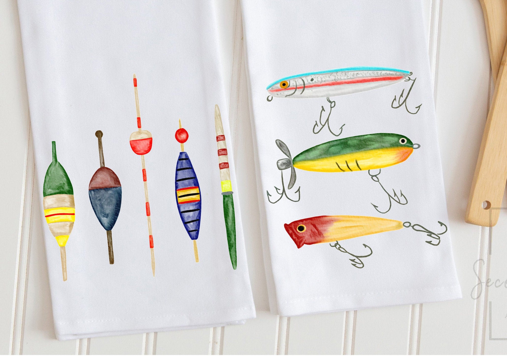 Buy Fishing Kitchen Towels, Fish Lures and Bobbers Tea Towel Set, Fish  Gift, Lake House Hand Towel, Lake House Gift, Gift for Dad, Grandpa Online  in India 