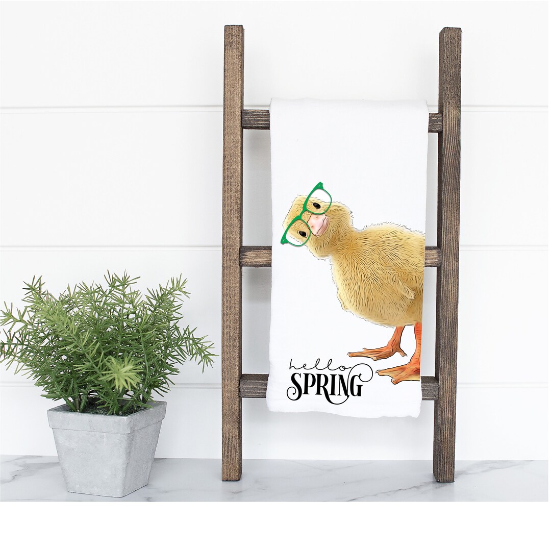 Spring Duck Tea Towels, Duck Lovers Funny Gift, Animal Kitchen Dish
