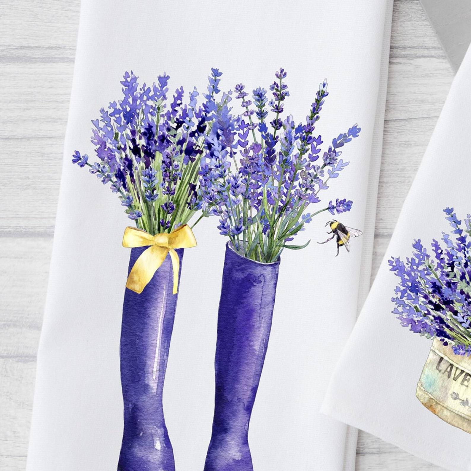 Lavender Dish Towel Set Lavender Kitchen Tea Towel Lavender - Etsy