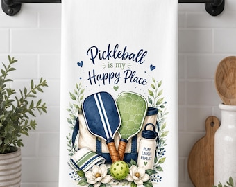 Pickleball Kitchen Towel, Pickleball Tea Towel, Pickleball Decor, Ladies Pickleball Group, Pickleball Group Gift, Dish Towel