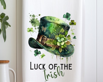 St. Patrick's Day Kitchen Towel: Shamrock Hat Decor