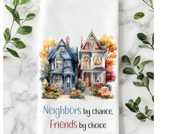 Asciugapiatti in cotone "Friendly Neighbor": regalo per il nuovo vicino