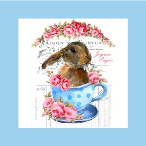 torchon vintage lapin de ferme, torchon tasse à thé lapin, décoration de cuisine de Pâques, torchons de cuisine décoratifs en coton de ferme, Pâques