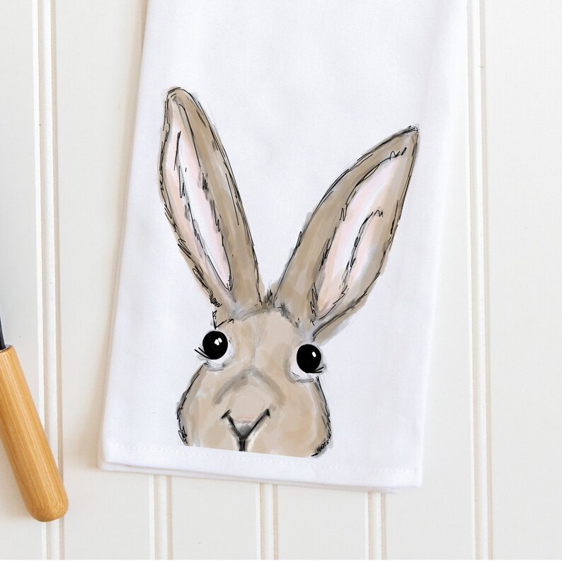 Bunny Rabbit Kitchen Towel Cute Bunny Ears Hand Towel Bunny Etsy