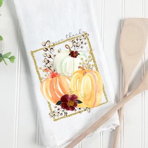 Fall Tea Towel, Colorful Pumpkin Fall Kitchen Decor, Pumpkins Kitchen Tea Towels, Kitchen Gifts, Fall Kitchen Towels, Fall Dish Towel