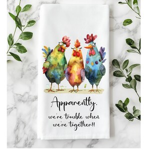 Freches Huhn-inspiriertes Geschirrtuch für Küchenspaß, Geschenk Freundin, lustiges Huhn Freundschaftsgeschenk