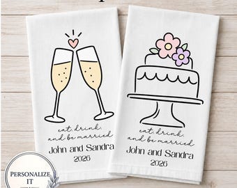Personalisiertes Hochzeitstuch Hochzeitsgeschenk, Einzigartige Küche Dekor, Bridal Shower,