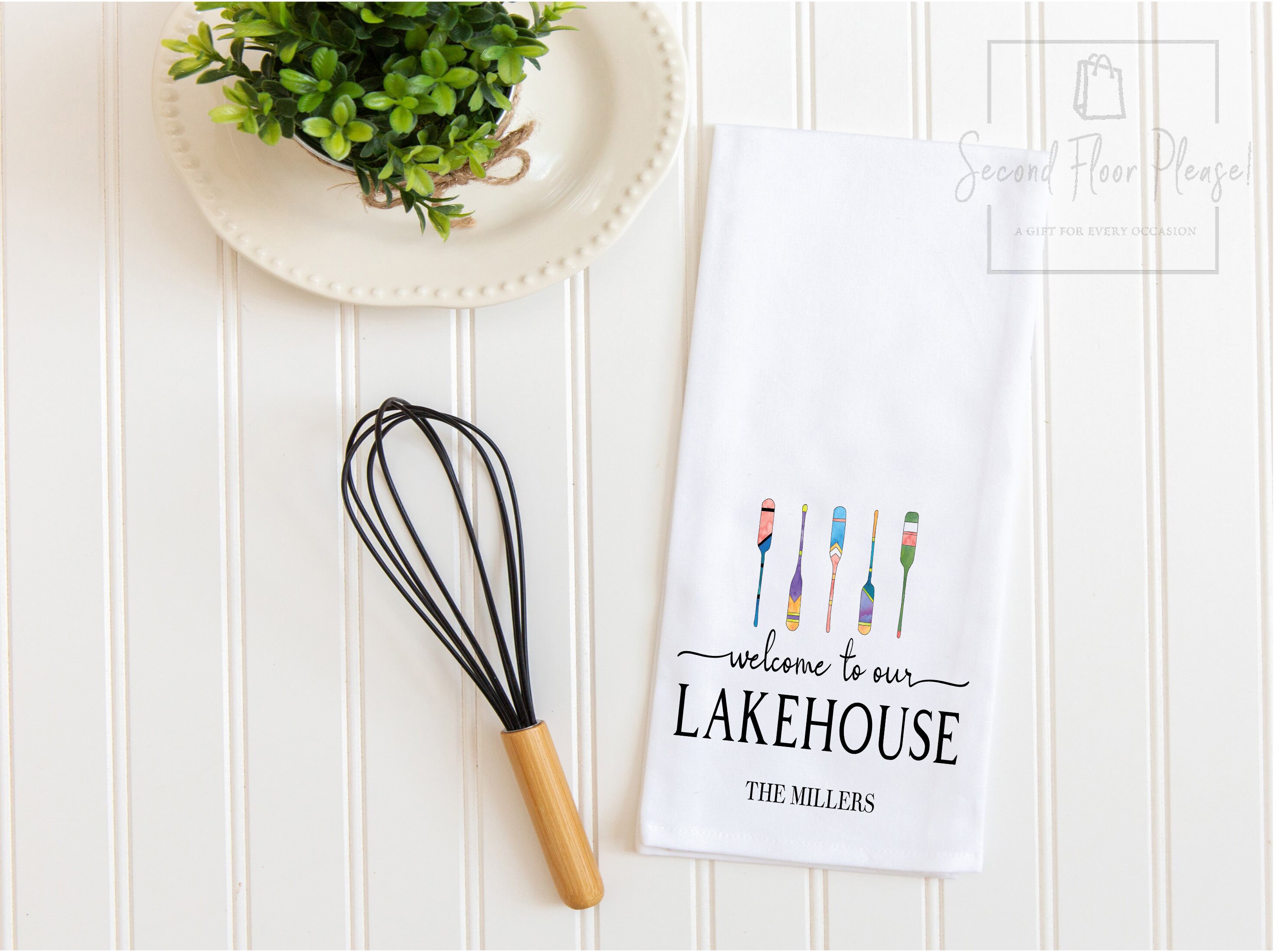 Personalized Lake House Gift Personalized Family Tea Towel Etsy