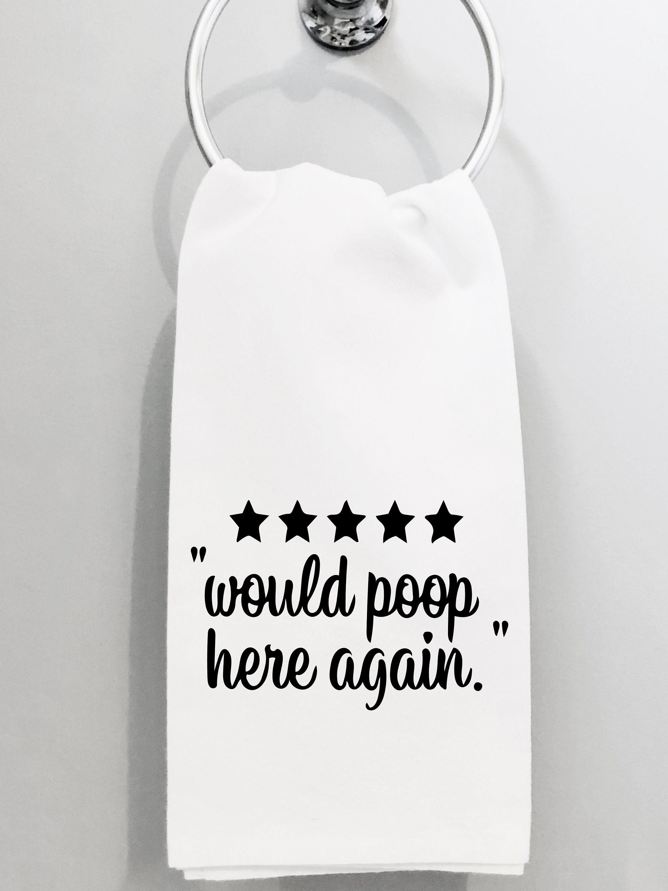 Funny Bathroom Hand Towel Five Stars Funny Bathroom Towels Etsy