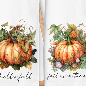 Fall Pumpkin Tea Towels, Hello Fall, Fall Is In The Air, New Fall Kitchen Decor, Fall Gifts, Thanksgiving Gifts
