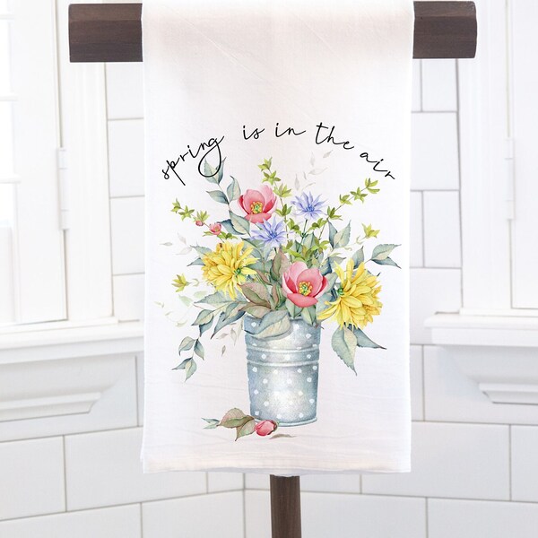 Spring Floral Dish Towel, Colorful Wildflowers, Spring Is in The Air, Spring Kitchen Decor, Spring Floral Bouquet,