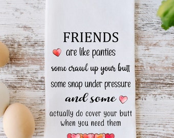 Funny Kitchen Towel, Girlfriend Gift, Funny Best Friends, Kitchen or Bath Hand Towels