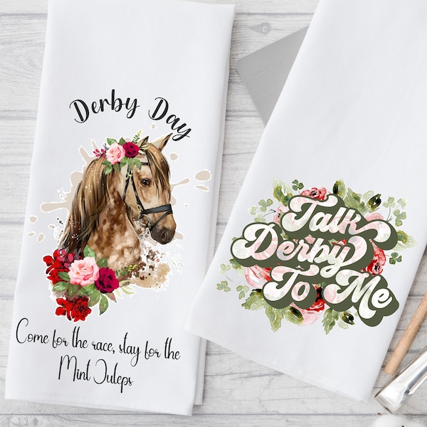 Kentucky Derby Dish Towel, Talk Derby To Me, Derby Day Celebration, Derby Day Kitchen Decor, Derby Party Decor