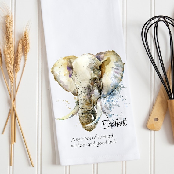 Elephant Tea Towel Elephant Hand Towels Elephants Kitchen Etsy