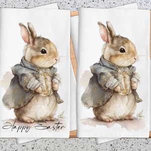 torchon vintage lapin de Pâques, torchon de cuisine lapin de Pâques, torchon de Pâques, décoration de Pâques lapin lapin, cadeau parfait pour hôtesse