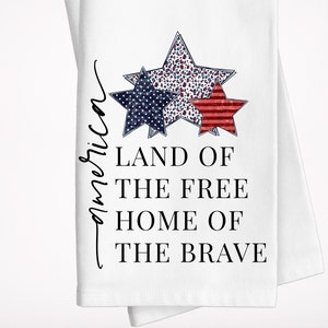 Patriotic Stars Tea Towel, Patriotic Kitchen Accent Towel, Red White Blue Summer Dish Towels, Summer Holiday Kitchen Décor, Patriotic Gift